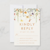 Rustic Wildflower Wedding RSVP Kaartje (Voorkant)