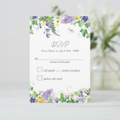 Rustic Wildflower Wedding RSVP Kaartje (Staand voorkant)