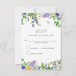 Rustic Wildflower Wedding RSVP Kaartje