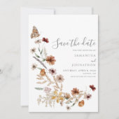 Rustic Wildflower Wedding Save The Date (Voorkant)