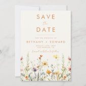 Rustic Wildflower Wedding Save The Date (Voorkant)