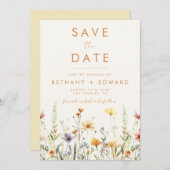 Rustic Wildflower Wedding Save The Date (Voorkant / Achterkant)