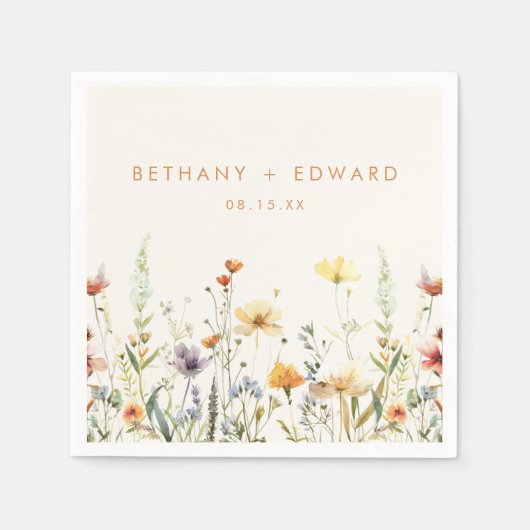 Rustic Wildflower Wedding Servet (Voorkant)