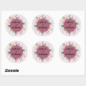 Rustic Wildflower Wedding Sticker – Folk Floral Ro (Vel)
