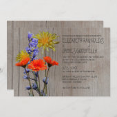 Rustic Wildflower Wedding-uitnodigingen Kaart (Voorkant / Achterkant)