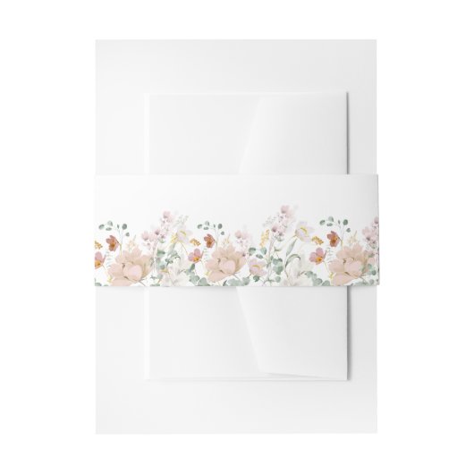 Rustic Wildflower Wedding Uitnodigingen Wikkel (Voorkant Voorbeeld)