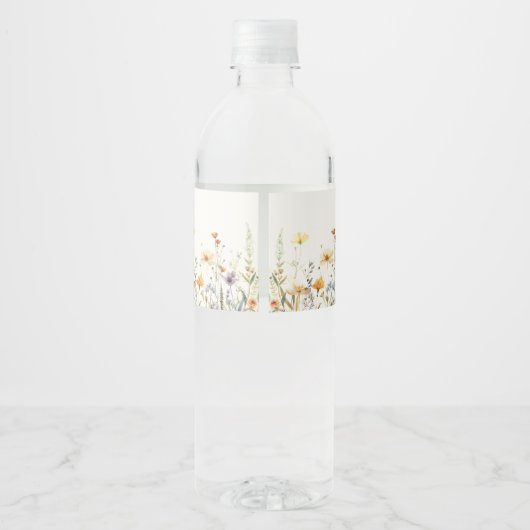 Rustic Wildflower Wedding Waterfles Etiket (Achterkant)