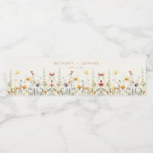 Rustic Wildflower Wedding Waterfles Etiket (Enkel label)