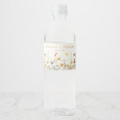 Rustic Wildflower Wedding Waterfles Etiket (Voorkant)