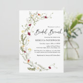 Rustic Wildflower Wreath Bridal Brunch Kaart (Staand voorkant)