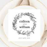 Rustic Wildflower Wreath Folk Wedding Servet<br><div class="desc">Rustic Wildflower Wreath Folk Wedding Napkins - een zoet decor,  perfect voor tuin-,  boerderij-,  schuur- of handgemaakte bruiloften.</div>