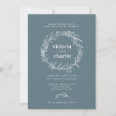 Rustic Wildflower Wreath Wedding Invitation Kaart (Voorkant)