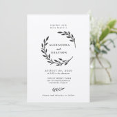 Rustic Wildflower Wreath Wedding Kaart (Staand voorkant)