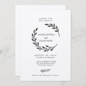 Rustic Wildflower Wreath Wedding Kaart (Voorkant / Achterkant)