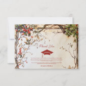 Rustic Wildflowers Afstudeerfeest Bedankkaart (Voorkant)