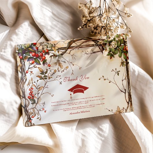 Rustic Wildflowers Afstudeerfeest Bedankkaart