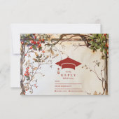 Rustic Wildflowers Afstudeerfeest RSVP Kaartje (Voorkant)