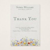 Rustic Wildflowers Border Necklace Display Card Visitekaartje (Achterkant)