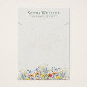 Rustic Wildflowers Border Necklace Display Card Visitekaartje (Voorkant)