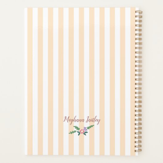 Rustic Wildflowers Krans Monogram Planner (Achterkant)