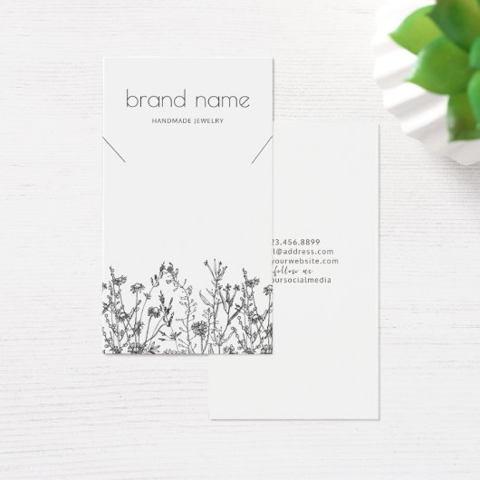 Rustic Wildflowers Necklace Display Visitekaartje (Bureau)