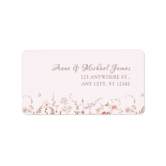 Rustic Wildflowers with Photo Boho Country Floral Etiket