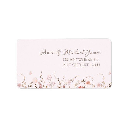 Rustic Wildflowers with Photo Boho Country Floral Etiket (Voorkant)