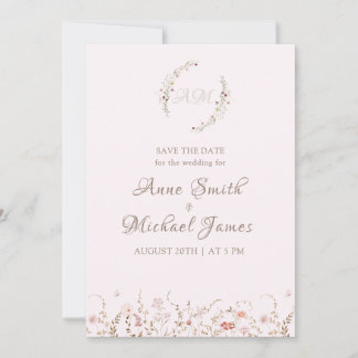 Rustic Wildflowers with Photo Boho Country Floral Save The Date