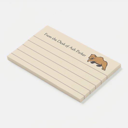 Rustic Wildlife Grizzly Beer Post-it® Notes (Schuin)
