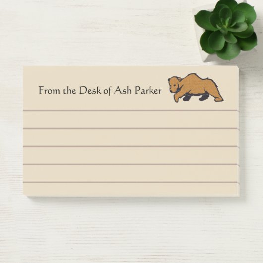 Rustic Wildlife Grizzly Beer Post-it® Notes (Kantoor)