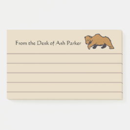 Rustic Wildlife Grizzly Beer Post-it® Notes