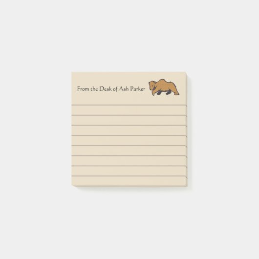 Rustic Wildlife Grizzly Beer Post-it® Notes (Voorkant)