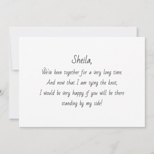 Rustic Will you be my Maid of Honor Card Kaart (Achterkant)
