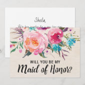 Rustic Will you be my Maid of Honor Card Kaart (Voorkant / Achterkant)