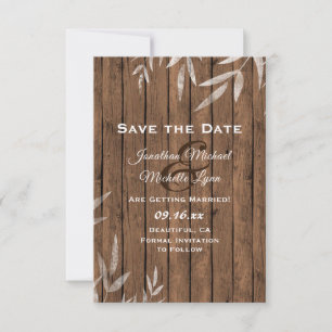 Rustic Willow op houtwuwen Save The Date