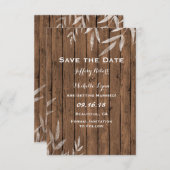 Rustic Willow op houtwuwen Save The Date (Voorkant / Achterkant)