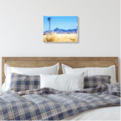 Rustic Windmill and Mountain Range Canvas Afdruk (Insitu (Slaapkamer))