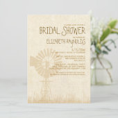 Rustic Windmill Bridal Shower Invitations Kaart (Staand voorkant)