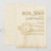 Rustic Windmill Bridal Shower Invitations Kaart (Voorkant / Achterkant)