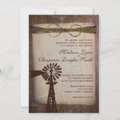 Rustic Windmill Rural Country Wedding Invitations Kaart (Voorkant)