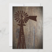 Rustic Windmill Rural Country Wedding Invitations Kaart (Achterkant)