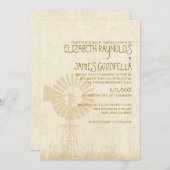 Rustic Windmill Wedding Invitations Kaart (Voorkant / Achterkant)
