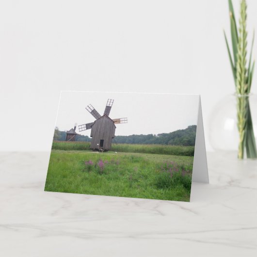 Rustic Windmill Wenskaart Kaart (Voorkant)
