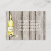 Rustic Wine Bottle display vrijgezellenfeest label Informatiekaartje (Voorkant)