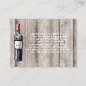 Rustic Wine Bottle display vrijgezellenfeest label Informatiekaartje (Voorkant)