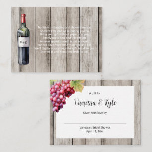 Rustic Wine Bottle display vrijgezellenfeest label Informatiekaartje
