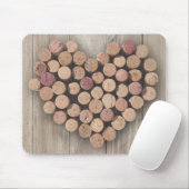Rustic Wine Cork Heart Mousepad Muismat (Met muis)