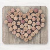 Rustic Wine Cork Heart Mousepad Muismat (Voorkant)