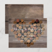 Rustic Wine Cork Heart - Verplaatsende Aankondigin Aankondiging (Voorkant / Achterkant)