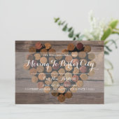 Rustic Wine Cork Heart - Verplaatsende Aankondigin Aankondiging (Staand voorkant)